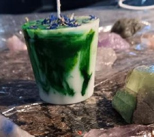 Green marbled Votive