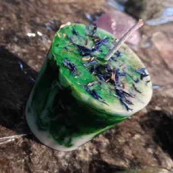 Green marbled Votive