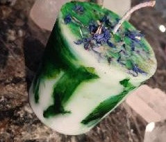 Green marbled Votive