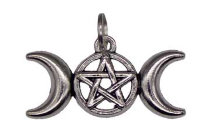 1 1/8 Triple Moon Pentagram amulet