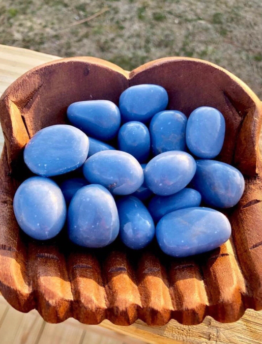 1 lb Angelite tumbled stones