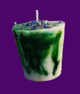 Green marbled Votive