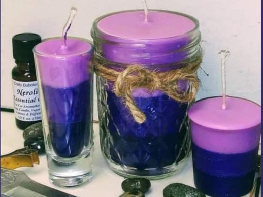 Three wiccan candles for witchcraft burning Times Candles 