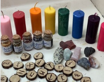Mini pillar candle set with runes - Burning Times Candles