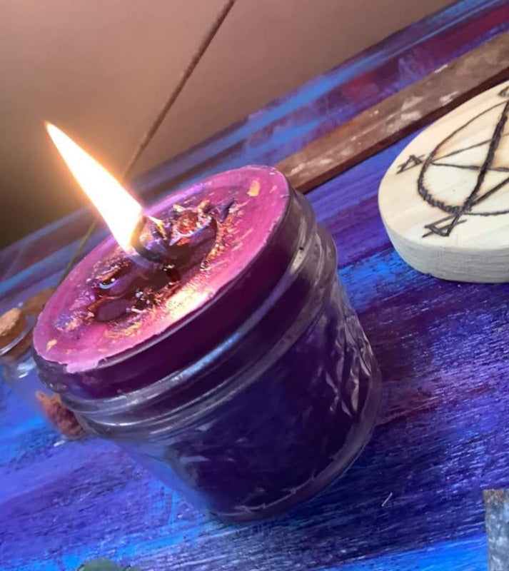 Small jar candle purple - Burning Times Candles Perfect for New Year's Day 2025