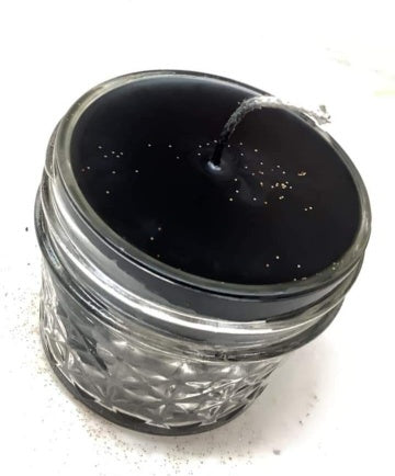 Small Jar Candle Black - Burning Times Candles Perfect for New Year's Day 2025