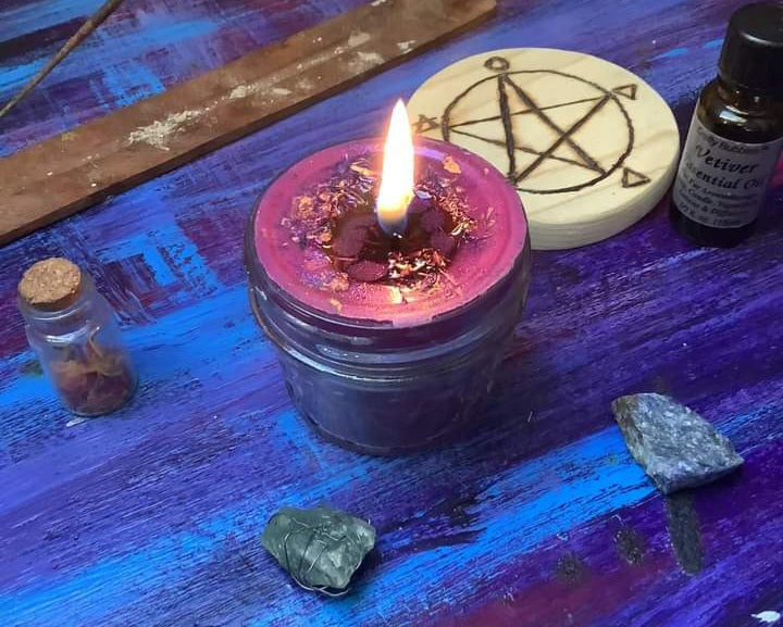 Small jar candle purple - Burning Times Candles Perfect for New Year's Day 2025