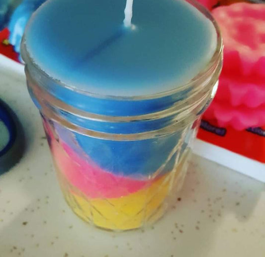 Large Jar Candle triple slanted layers - Burning Times Candles Perfect for New Year's Day 2025