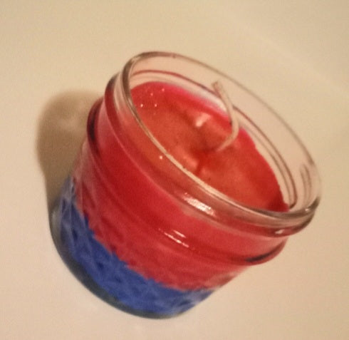 Small jar candle pink & blue